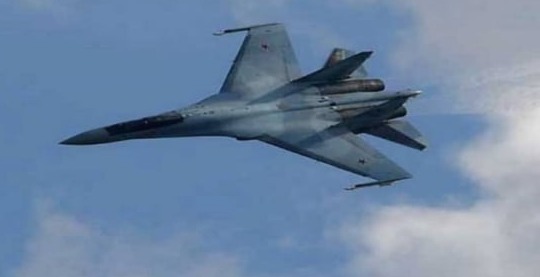 Russian warplanes fly near the coalition USA Al-Tanf base in Syria.
